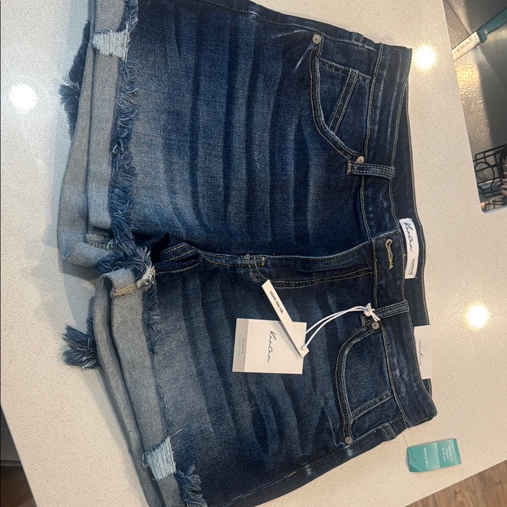 Kancan Dark Blue Denim Shorts